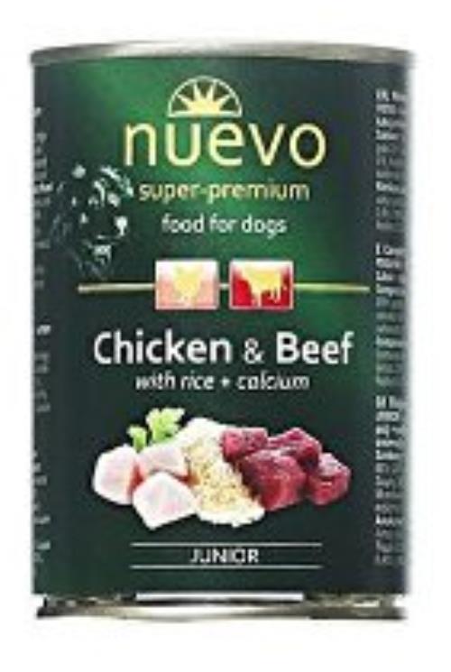 Nuevo pes Junior Kuracie a Hovädzie konz. 400g + Množstevná zľava