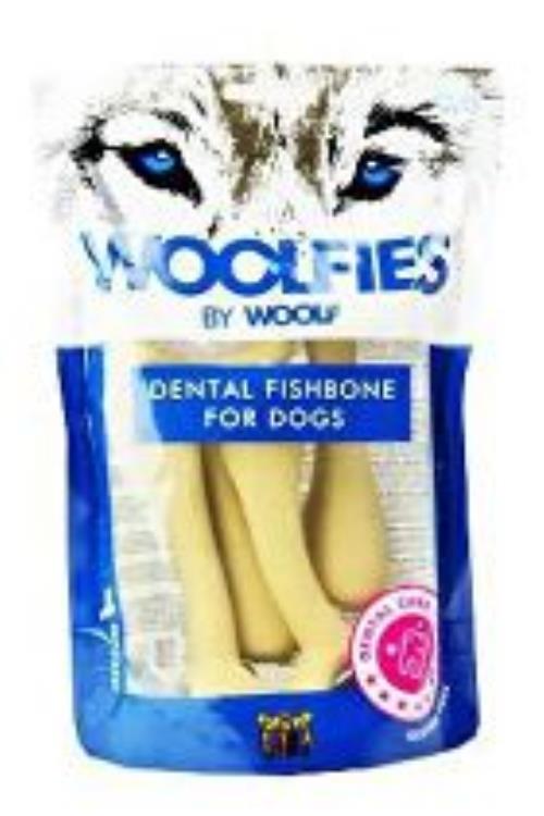 Pochúťka dentálna Woolfies Dental Fishbone M 200g + Množstevná zľava