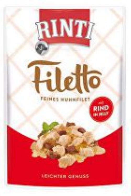 Rinti Dog pocket Filetto kuracie+hovädzie v želé 100g + Množstevná zľava