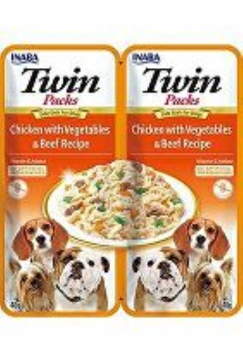 Churu Dog Twin Packs Chick & Veg.&Beef in Broth 80g