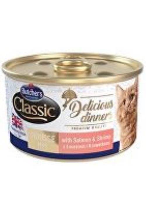 Butcher's Cat Class.Delic.Dinners losos+krevety cons85g + Množstevná zľava