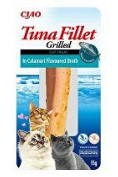 Churu Cat Tuniakové filé v bujóne s príchuťou kalamárov 15g