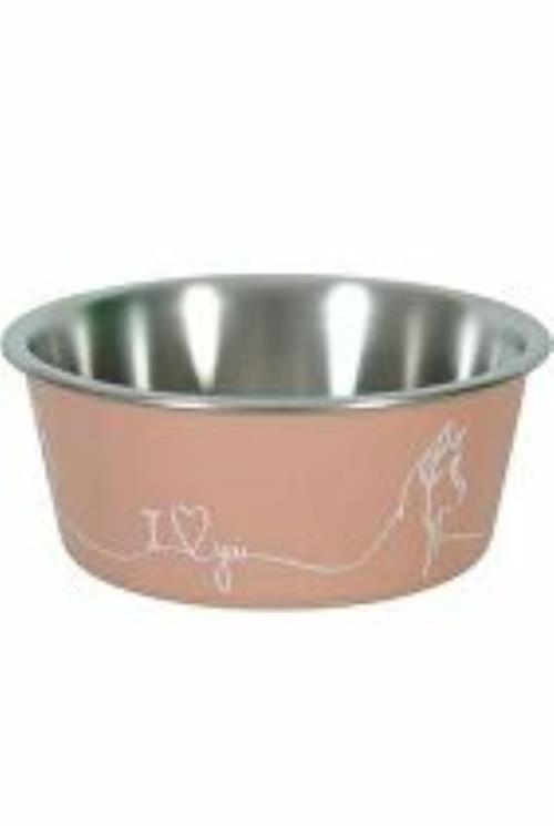 Nerezová miska pre psov LOVE DOG 1,7l ružová Zolux