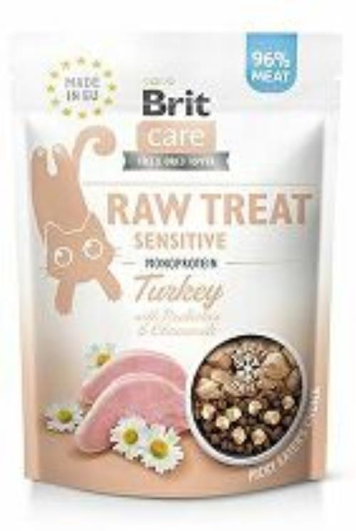 Brit Raw Treat Cat Sensitive, morčacie mäso 40g + Množstevná zľava