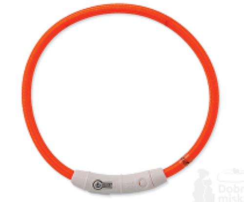 Obojok DOG FANTASY light USB oranžový 65 cm 1ks