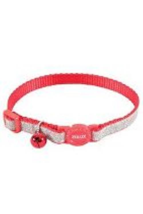 Obojok pre mačky SHINY nylon červený 10mm/30cm Zolux