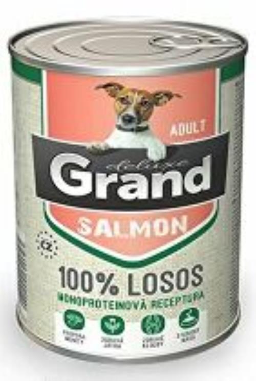 GRAND konz. pes deluxe 100% losos adult 400g + Množstevná zľava