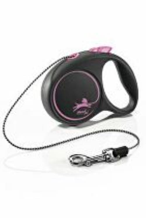 Vodítko FLEXI Black Design XS lanko 3m/8kg ružová NEW