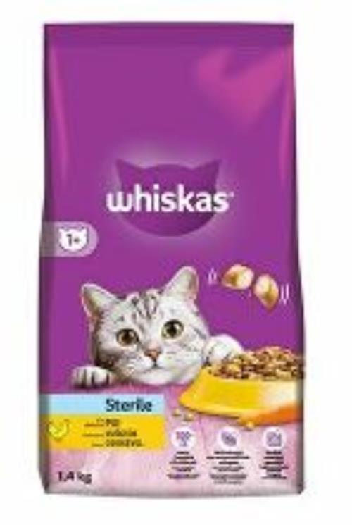 Whiskas Dry Sterile s kuracím mäsom 1,4kg