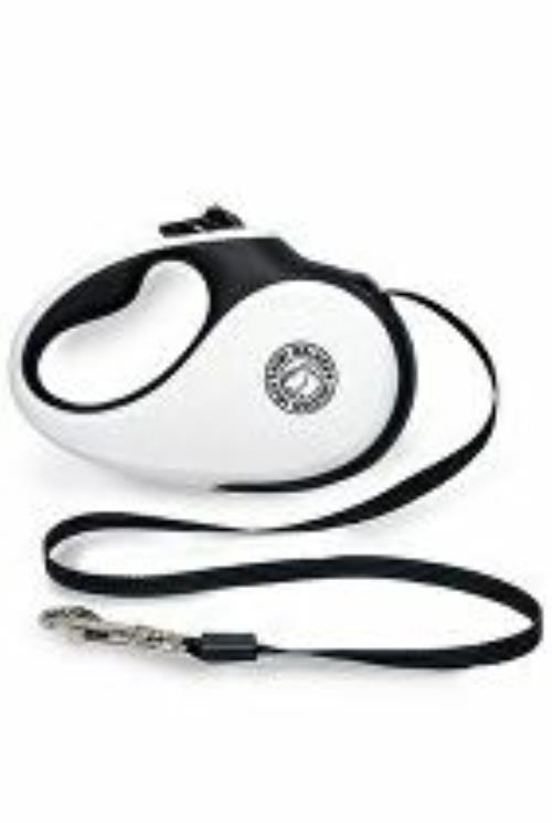 Samonavíjacie vodítko 15kg/5m čierno-biele Kiwi