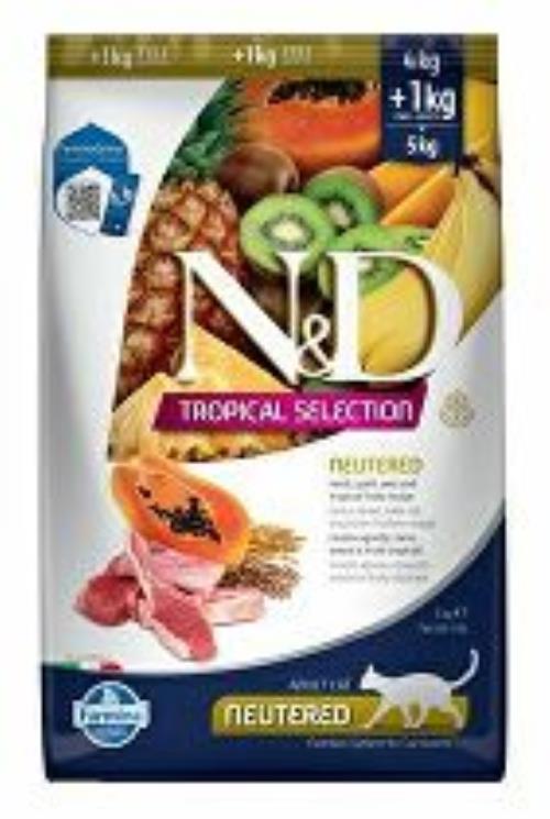 N&D TROPICAL SELECTION CAT jahňacie kastrované 4+1kg