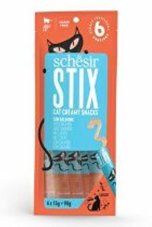 Schesir Cat treat Stix Liquid Snack losos 6x15g + Množstevná zľava