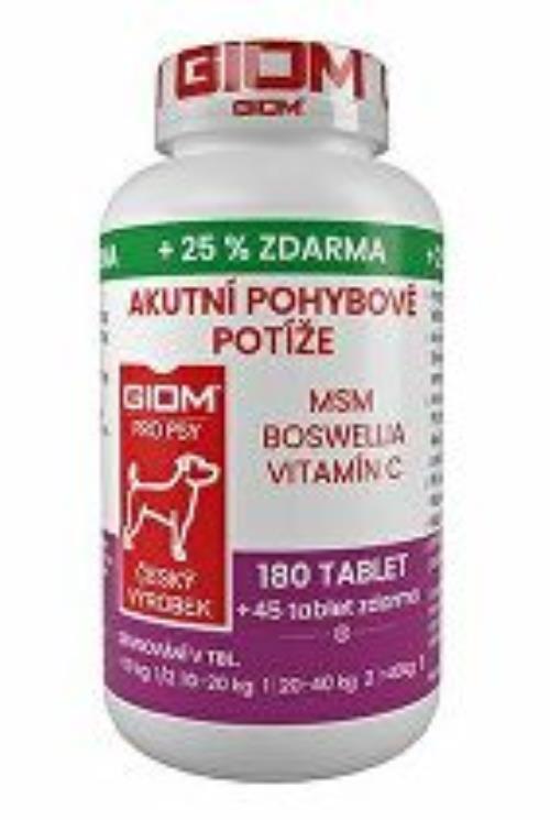 Giom S pes Akútne pohybové poruchy 180 tbl+25% zdarma