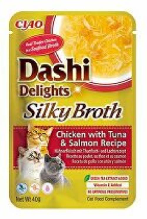 Churu Cat Dashi Delights hodvábny vývar Chick&Tun&Salm40g