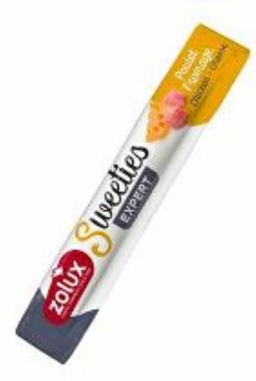 Pochúťka pre psov SWEETIES kuracie mäso+sýrový krém 14g Zolux