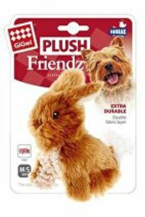Hračka pes GiGwi Plyšový králik Friendz hnedý plyš