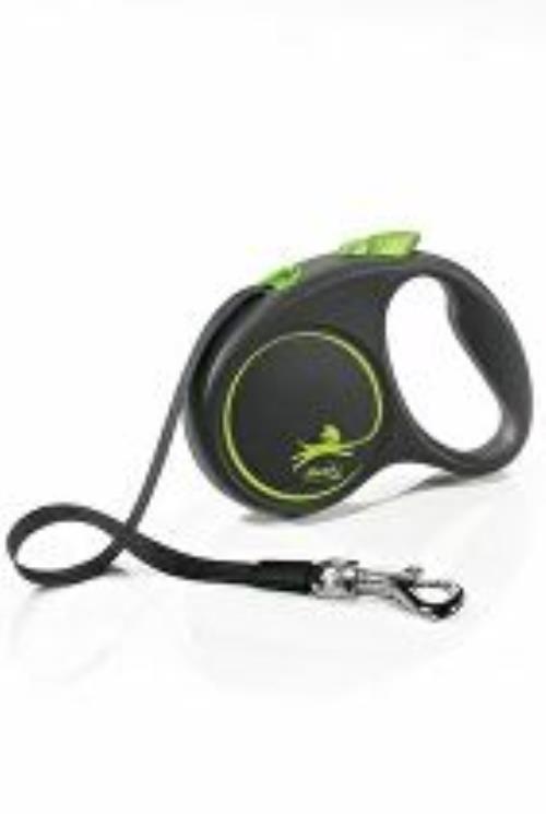 Vodítko FLEXI Black Design S opasok 5m/15kg zelená NEW