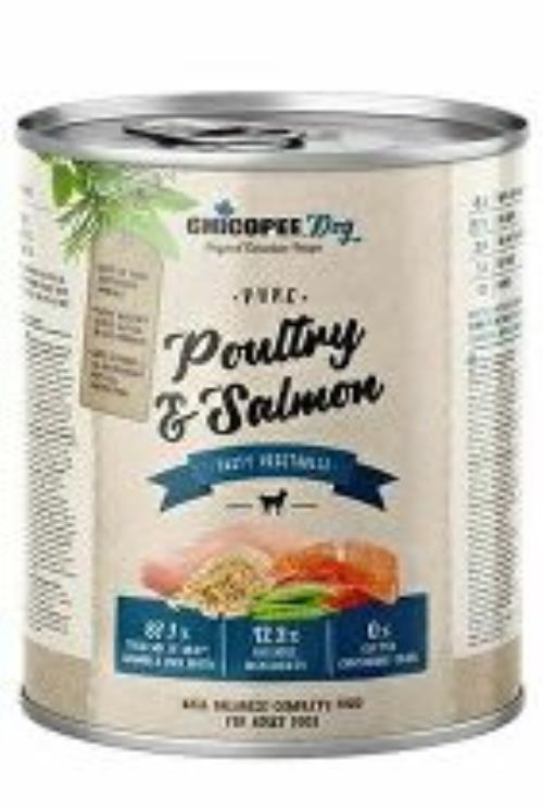 Chicopee Dog konz. Pure Poultry&Salmon 800g + Množstevná zľava