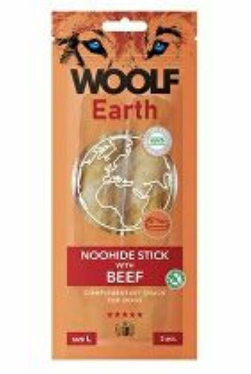 Woolf pochúťka Earth NOOHIDE L Sticks with Beef 85g + Množstevná zľava