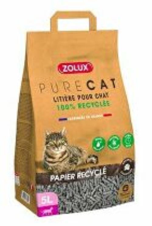PURECAT recyklované papierové stelivo 5l Zolux