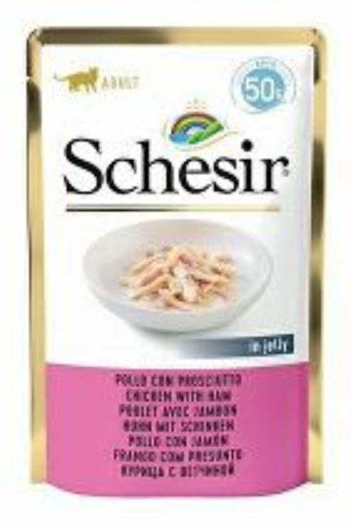 Schesir Cat kapsička Adult kuracie/šunka 50G