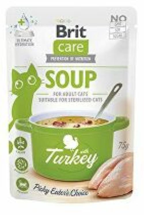 Brit Care polievka pre mačky s morčacím mäsom 75g