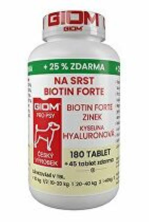 Giom S dog Na srsť Biotín FORTE 180 tbl+25% zadarmo