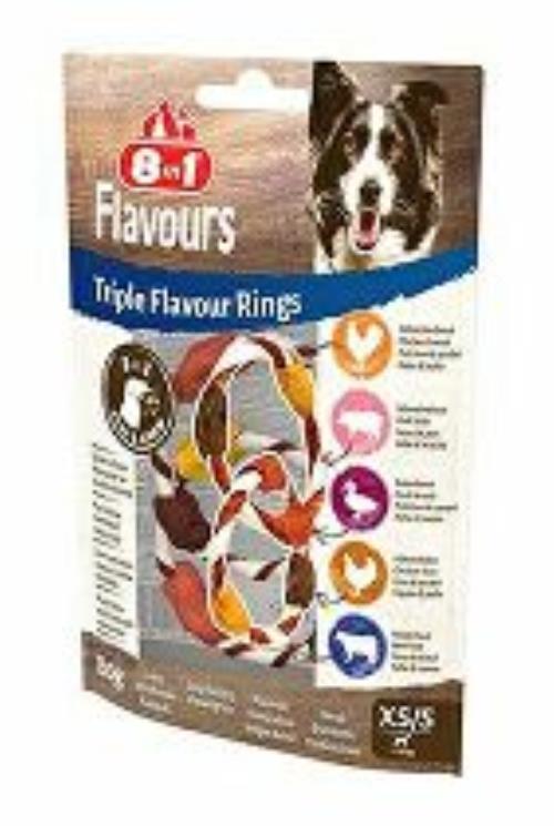 Treats 8in1 Triple Flavour Rings XS/S 80g
