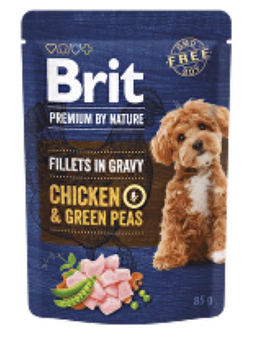 Brit Premium Dog Fillets Gravy Chicken & Green Peas 85g