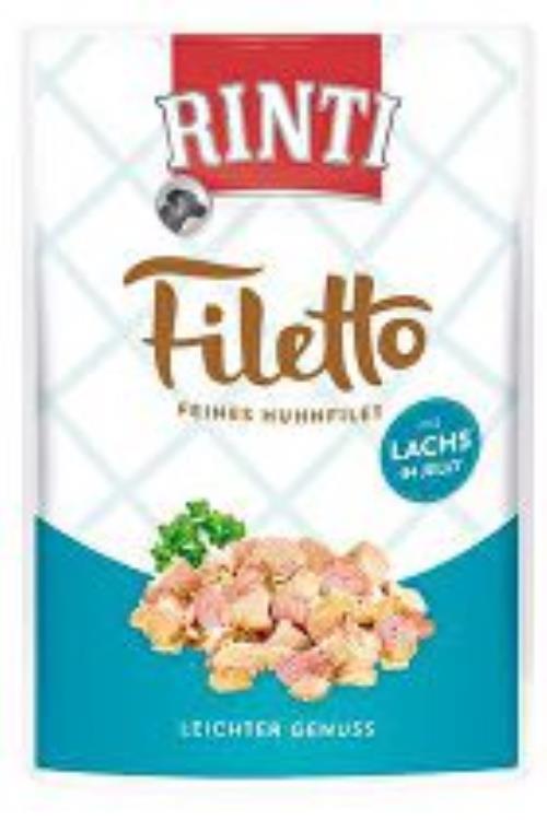 Rinti Dog kapsai Filetto kuracie mäso + losos v želé 100g + Množstevná zľava