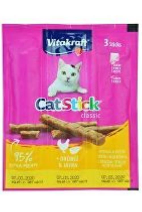 Vitakraft mačacie pochúťky Stick Clasic hydina/jaternice 3ks + Množstevná zľava