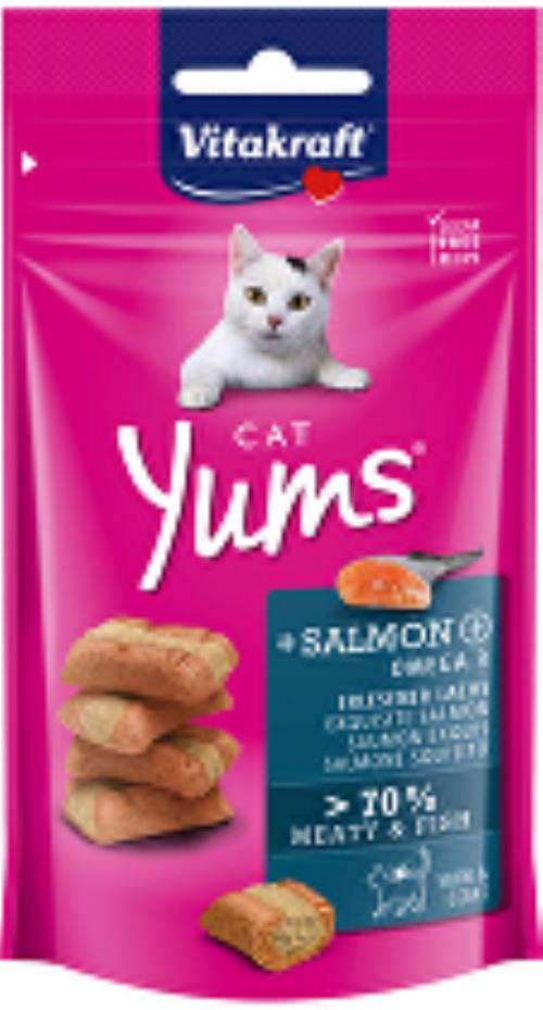 Vitakraft Mačacie pochúťky Yums losos 40g + Množstevná zľava
