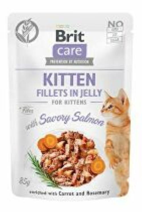 Brit Care Cat Fillets in Jelly Kitten with Salmon 85g + Množstevná zľava 5 + 1 ZADARMO