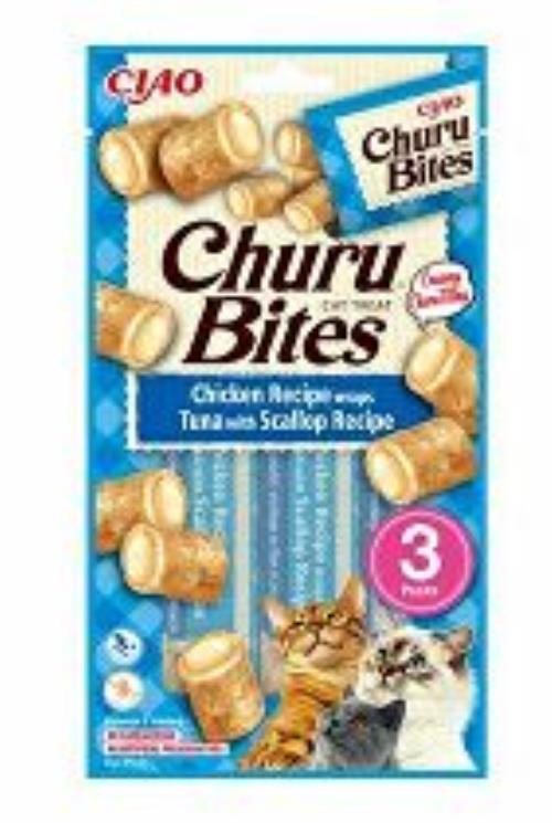 Churu Cat Bites kuracie wrapy a pyré z tuniaka 3x10g