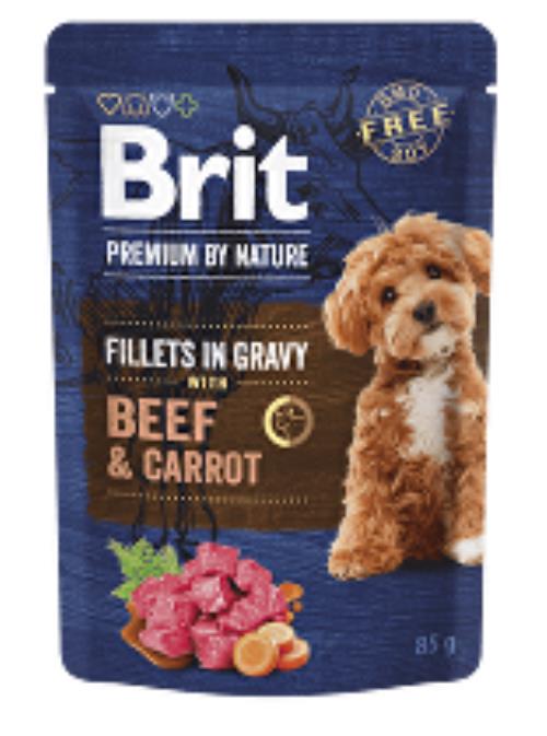 Brit Premium Dog Fillets Gravy Beef&Carrot 85g