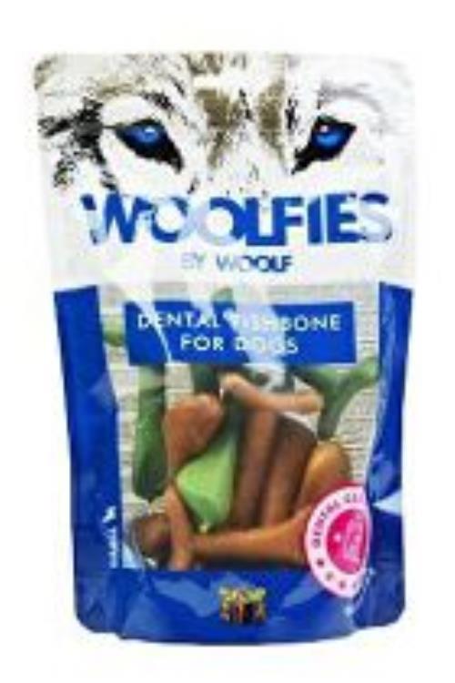 Pochúťka dentálna Woolfies Dental Fishbone S 200g + Množstevná zľava