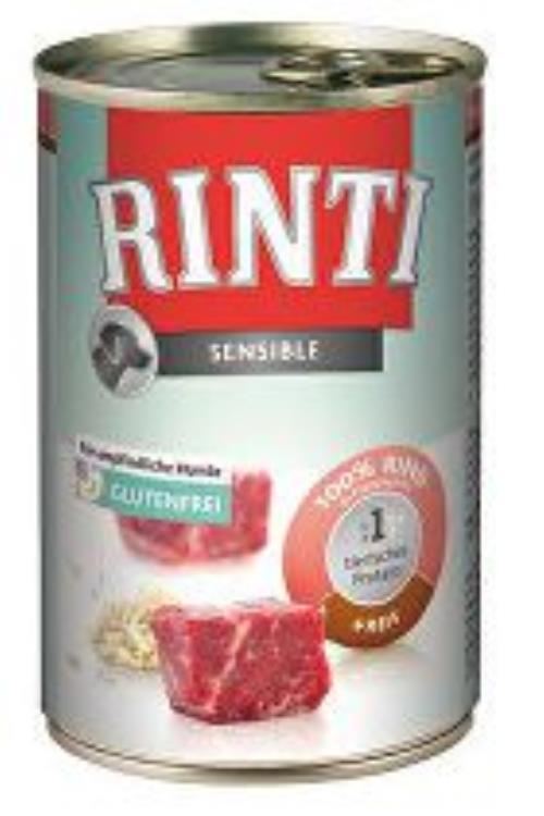 Rinti Dog konzerva Sensible beef+rice 400g + Množstevná zľava