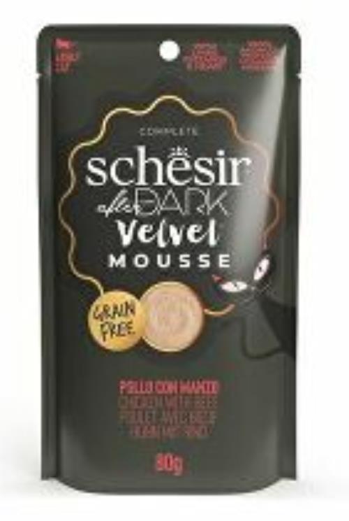 Schesir Cat pocket After Dark Velv.Mousse kuracie/hovädzie 80g + Množstevná zľava