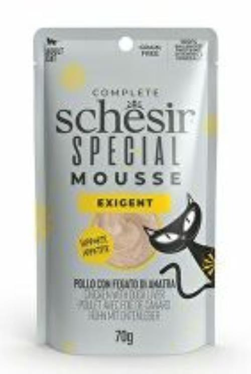 Schesir Cat pocket Special Mousse Exigent chicken/liver70g + Množstevná zľava