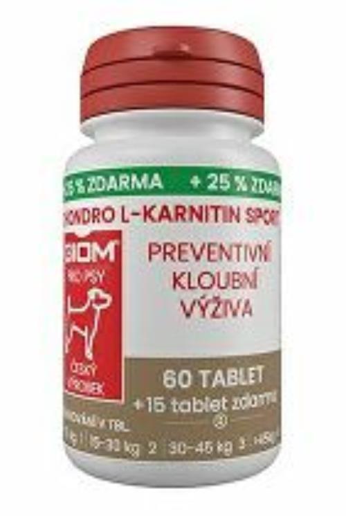 Giom S dog Chondro L-Carnitine SPORT 60 tbl+25% zdarma