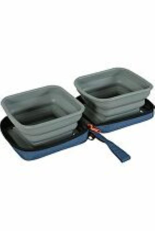 Skladacia miska 2v1 BIVOUAK 2x700ml modrá Zolux