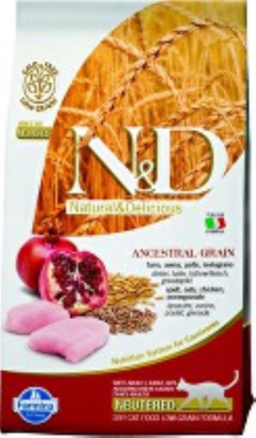 N&D LG CAT Neutered Chicken & Pomegranate 10kg
