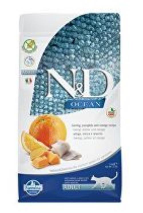 N&D OCEAN CAT GF Adult Herring, Pumpkin & Orange 1,5kg