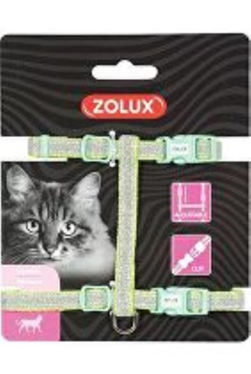 Postroj pre mačky SHINY nylon zelený Zolux