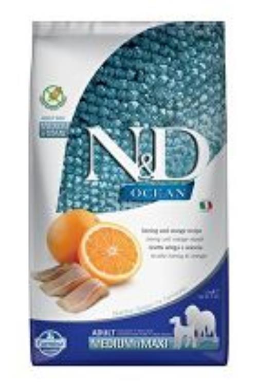 N&D OCEAN DOG GF Adult M/L Herring & Orange 2,5kg