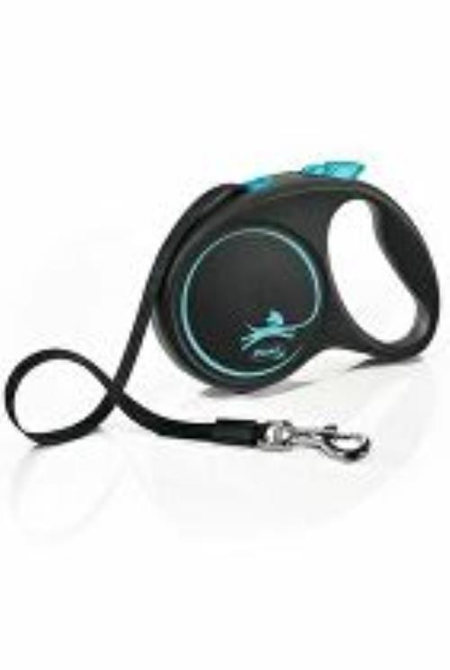 Vodítko FLEXI Black Design M opasok 5m/25kg modrá NEW