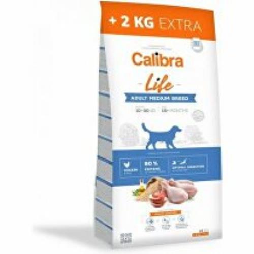 Calibra Dog Life Adult Medium Breed Chicken 12+2kg +2 kg vnútri zadarmo