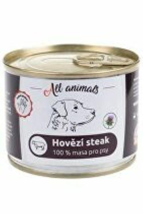 Všetky zvieratá DOG hovädzí steak 200g + Množstevná zľava