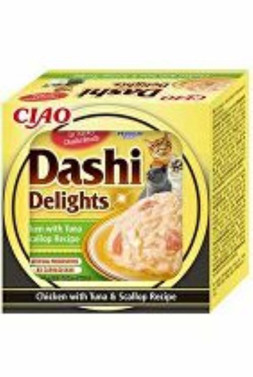 Churu Cat CIAO Dashi kuracie mäso s tuniakom a mušľou 70g