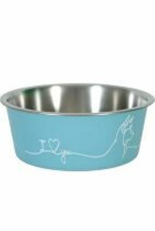Nerezová miska pre psov LOVE DOG 750ml modrá Zolux